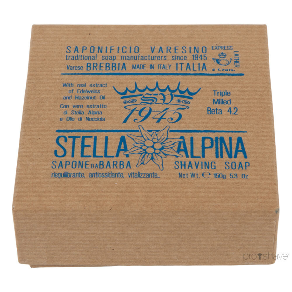 Se Saponificio Varesino Barbersæbe, Stella Alpina, 150 gr. hos Proshave