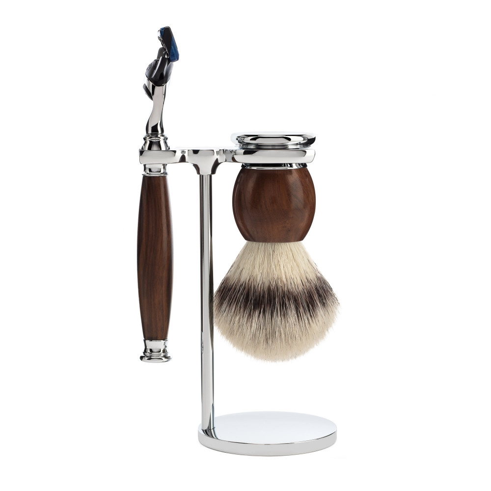 Mühle Barbersæt med Skraber, Fibre Barberkost og Holder, Sophist, Ironwood