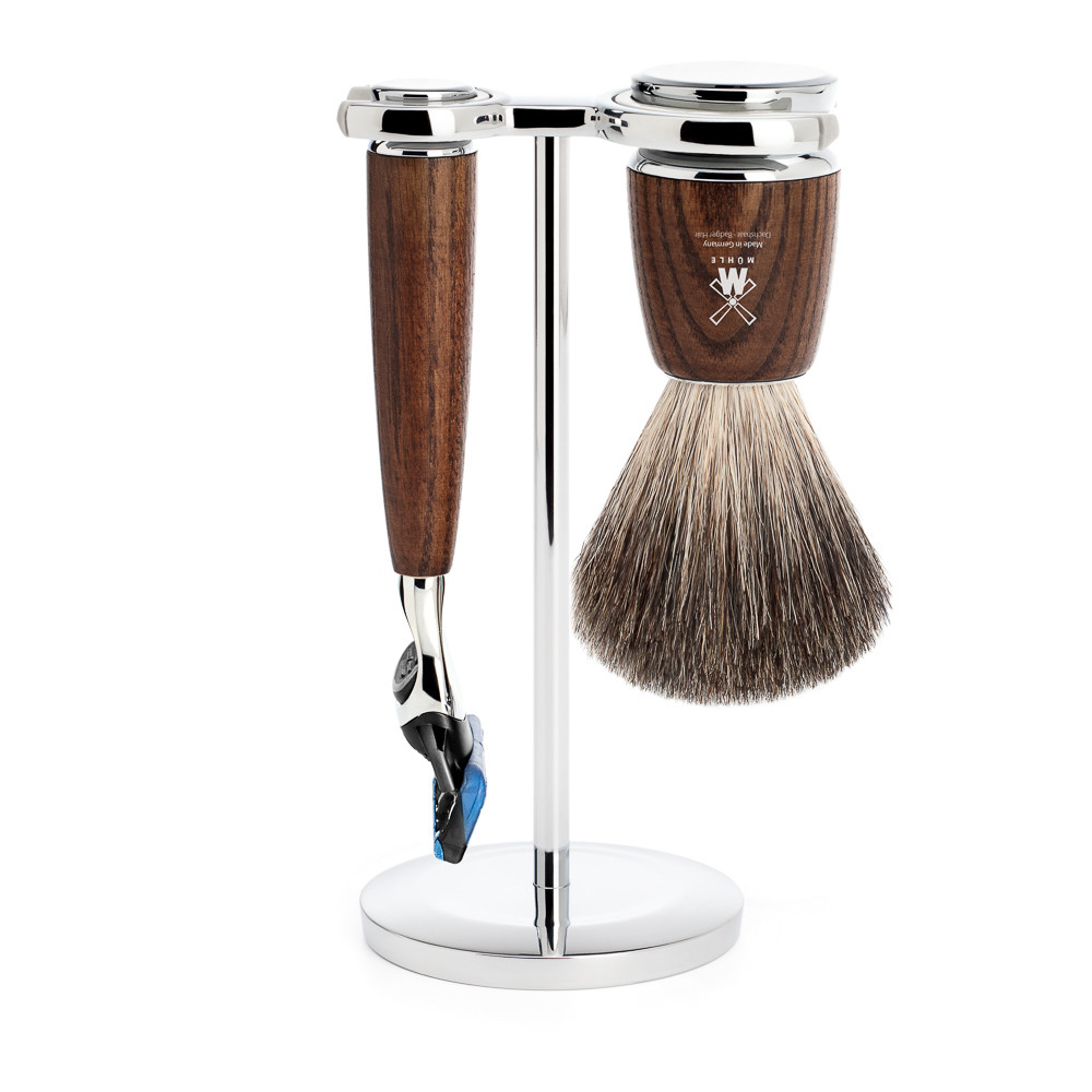 Billede af Mühle barbersæt med Skraber, Barberkost og Holder, Rytmo, Ask