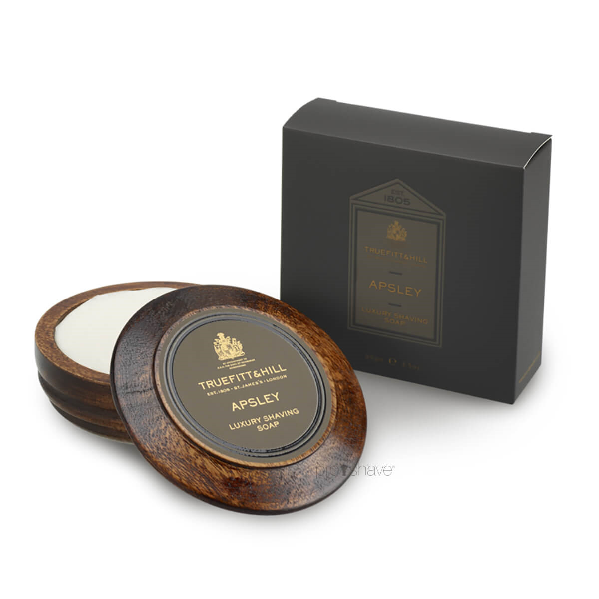 Se Truefitt & Hill Apsley Luxury Shaving Soap In Wooden Bowl (99 g) hos Proshave