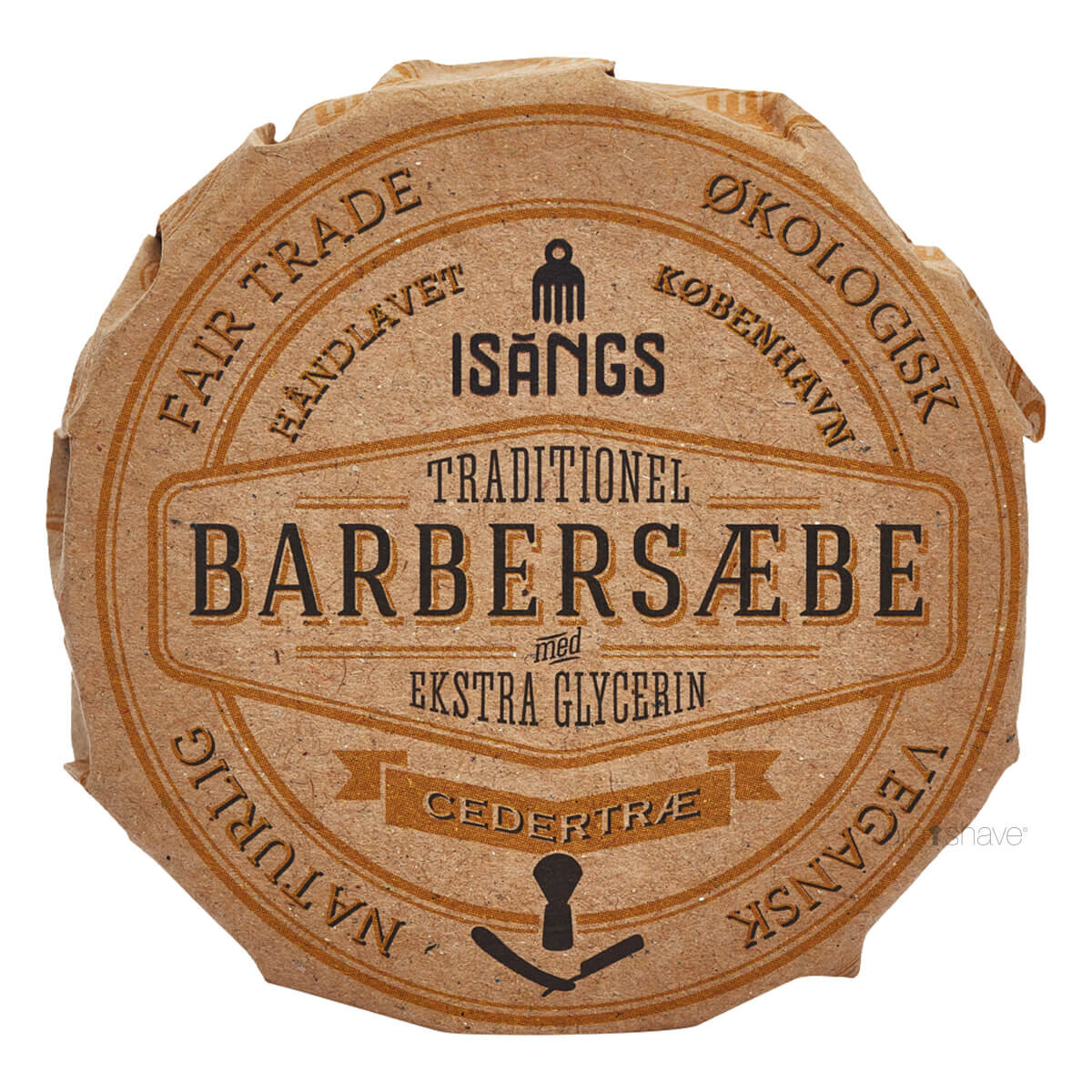 Se Isangs Traditionel Barbersæbe, Cedertræ, 70 gr. hos Proshave