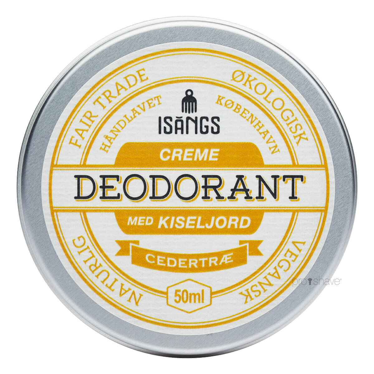 Isangs Creme Deodorant med Kiseljord, Cedertræ, 50 ml.