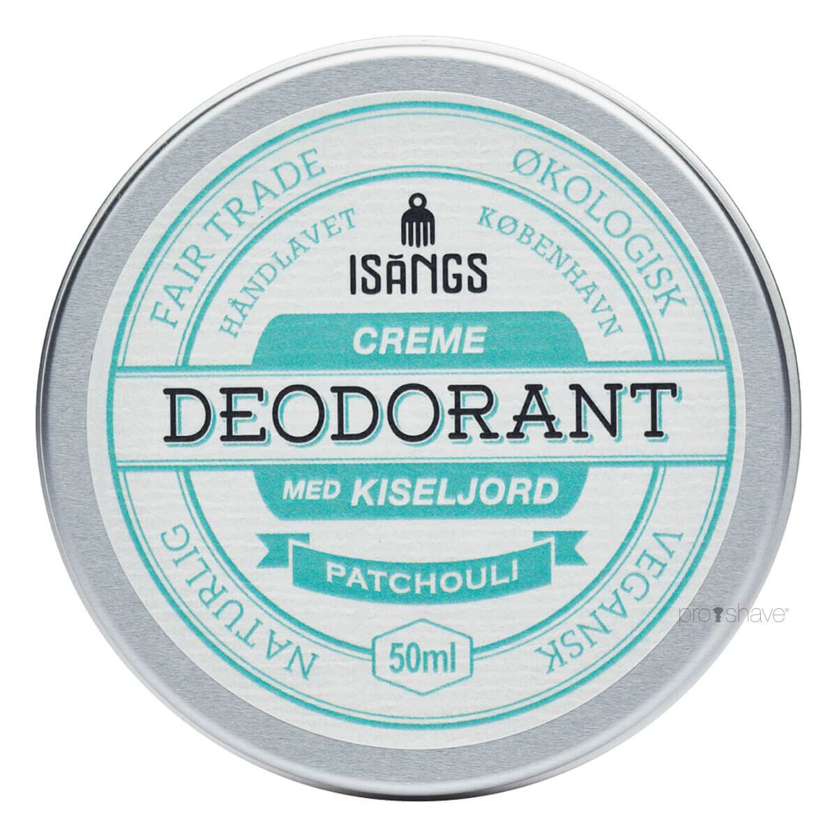 Isangs Creme Deodorant med Kiseljord, Patchouli, 50 ml.