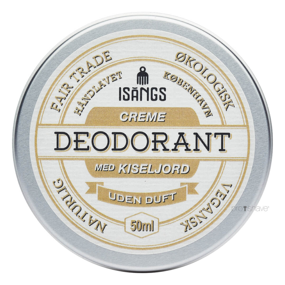 Se Isangs Creme Deodorant med Kiseljord, Uden duft, 50 ml. hos Proshave