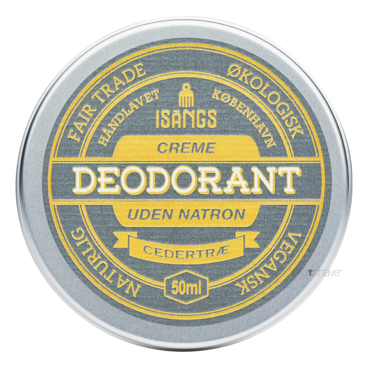 Se Isangs Creme Deodorant uden Natron, Cedertræ, 50 ml. hos Proshave