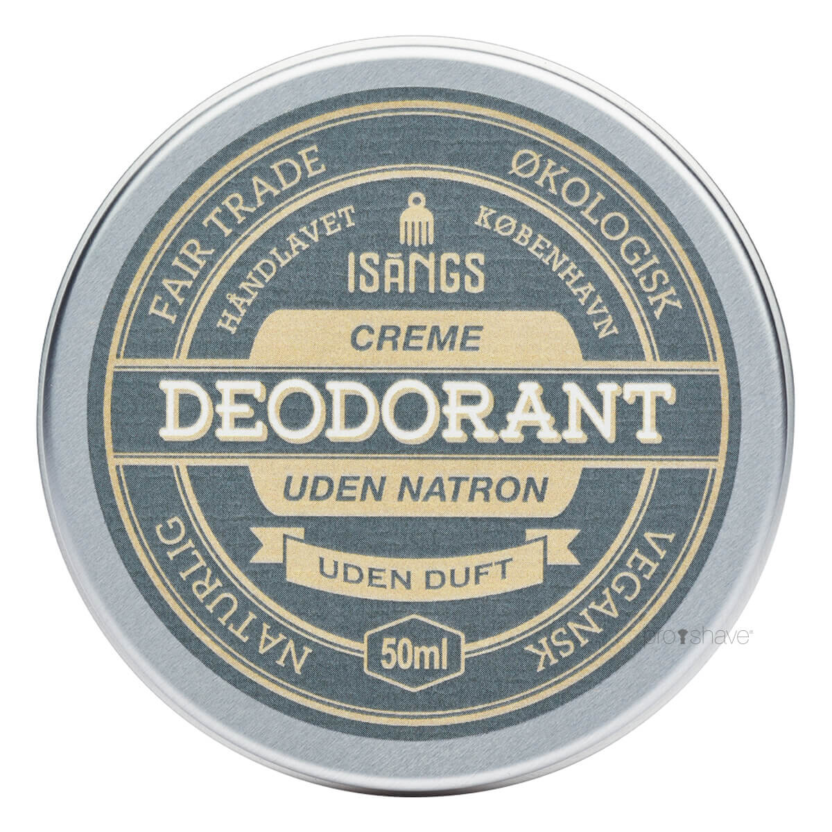 Isangs Creme Deodorant uden Natron, Uden duft, 50 ml.