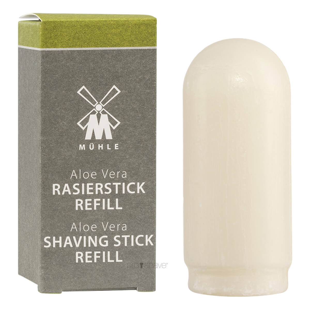 10: Mühle Barbersæbe, Shavestick REFILL, Aloe Vera, 37 gr.