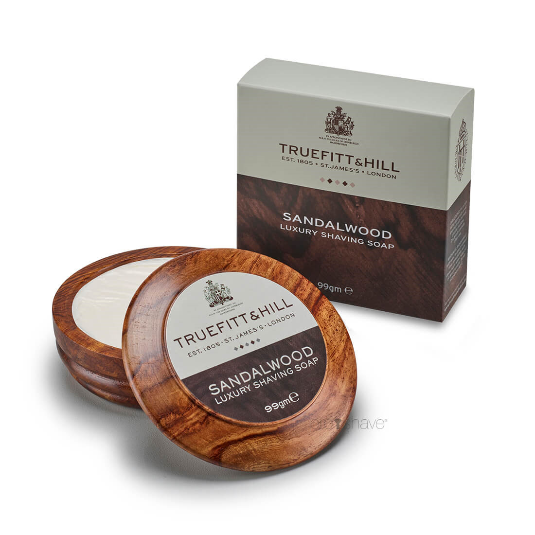 Billede af Truefitt & Hill Barbersæbe i træskål, Sandalwood, 99 gr.