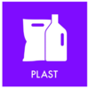 PIKTOGRAM "PLAST" FARVET BAGGRUND