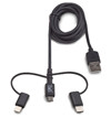 LIGHTNING 3-I-1 USB-KABEL+ MICRO-USB + USB C 