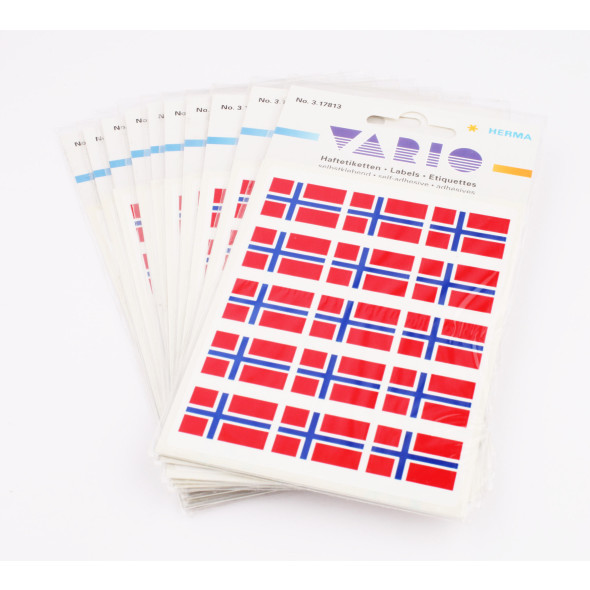 10 stk. Etikett HERMA Vario flagga Norge