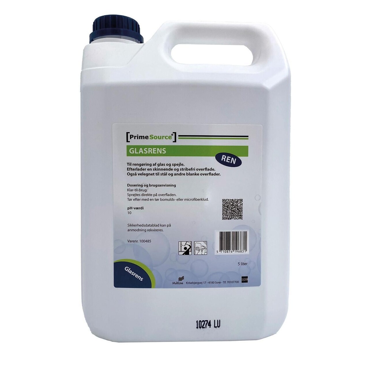 Glasrens Prime Source Ren med Farve/Parfume 5 ltr Blå - 3 dnk x 5 ltr/krt