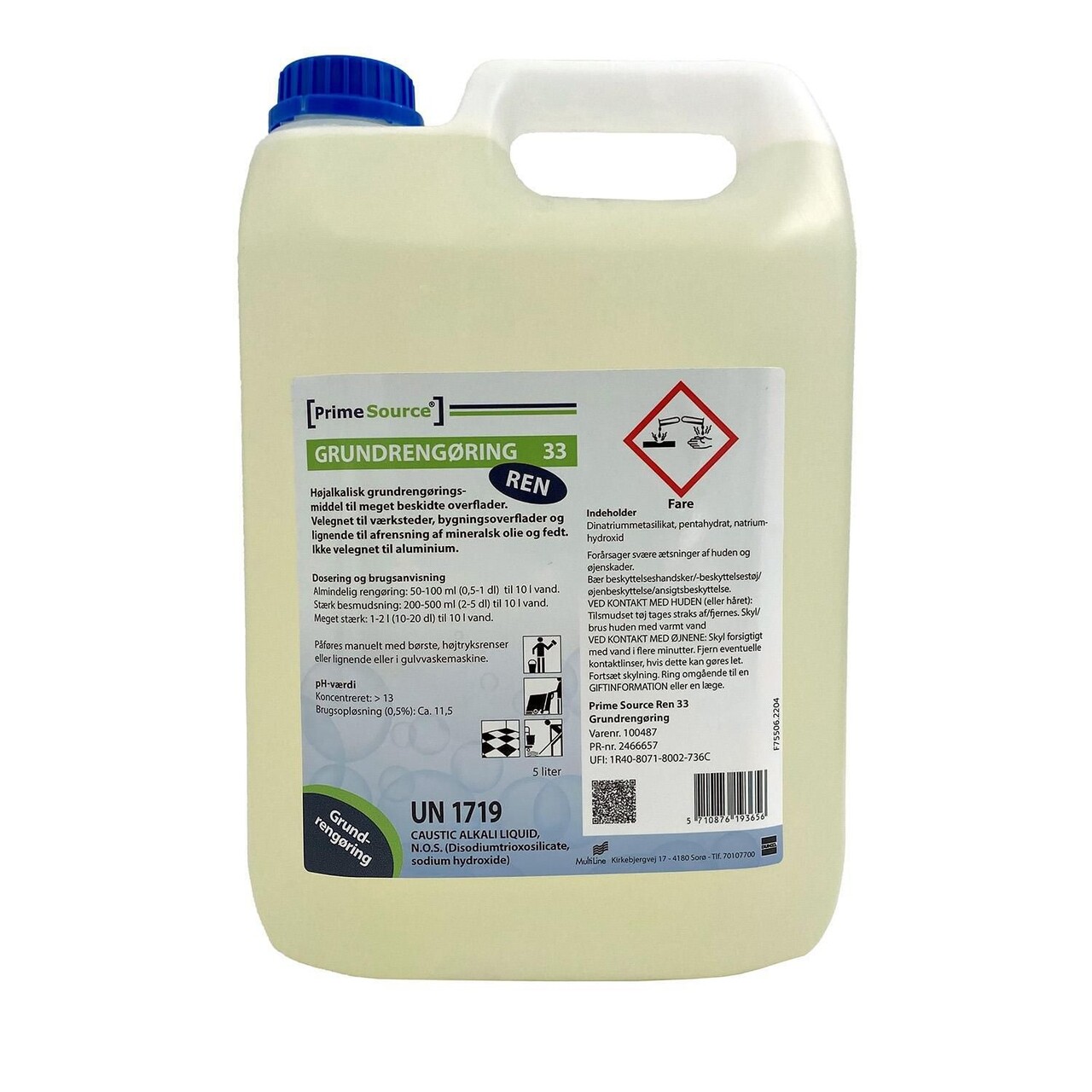 Grundrengøring Ovfl Prime Source Ren 33 5ltr u Parfume - 3 dnk x 5 ltr/krt (48 krt/pl)