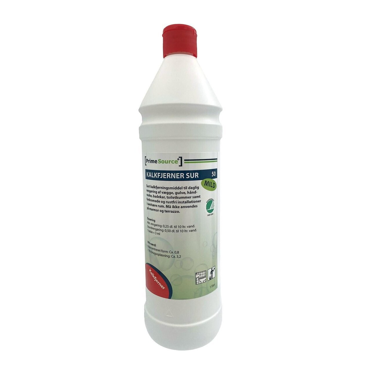 Kalkfjerner Stærkt surt Prime Source Mild 50 1ltr uden Farve/Parfume - 12 fl x 1 ltr/krt