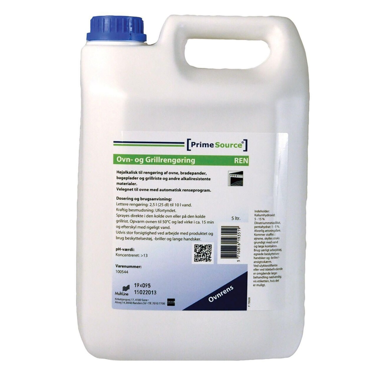 Ovn- og Grillrengøring flydende Prime Source Ren højalkalisk 5 ltr - 3 dnk x 5 ltr/krt
