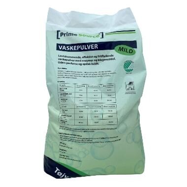 Vaskepulver, Prime Source, Mild, svanemærket, uden parfume/optisk hvidt - 10 kg
