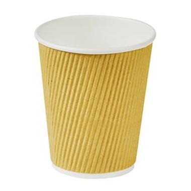 Kaffebæger Pap Ø80xH90mm 25cl 8oz Ripple Wall Natur - 20 ps x 25 stk/krt