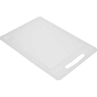 Skærebræt, 36x25x0.8 cm, med Saftrille, PE Plast, Hvid