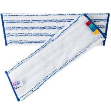 Moppe Velcro Universal Mop Pro 40cm Microfiber Öko-tex Hvid/Blå Tør/Våd - 5 stk/pk