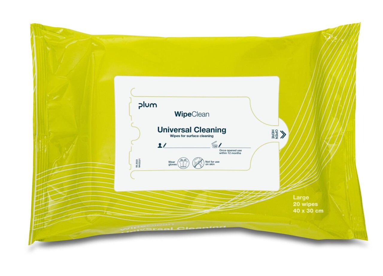 Universalrengøring Serviet PLUM Universal Cleaning wipe Large 40x30 cm Grøn - 12 pk x 20 stk/krt