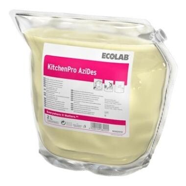 Rengøring/Desinfektion KitchenPro Azides 2ltr Surt Højkoncentreret til køkken - 2 fl x 2 ltr/krt