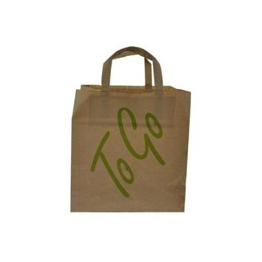 Bærepose Catersource 12 ltr 250x200x260mm 80 gr m/Hank Papir Brun To Go - 100 stk/krt