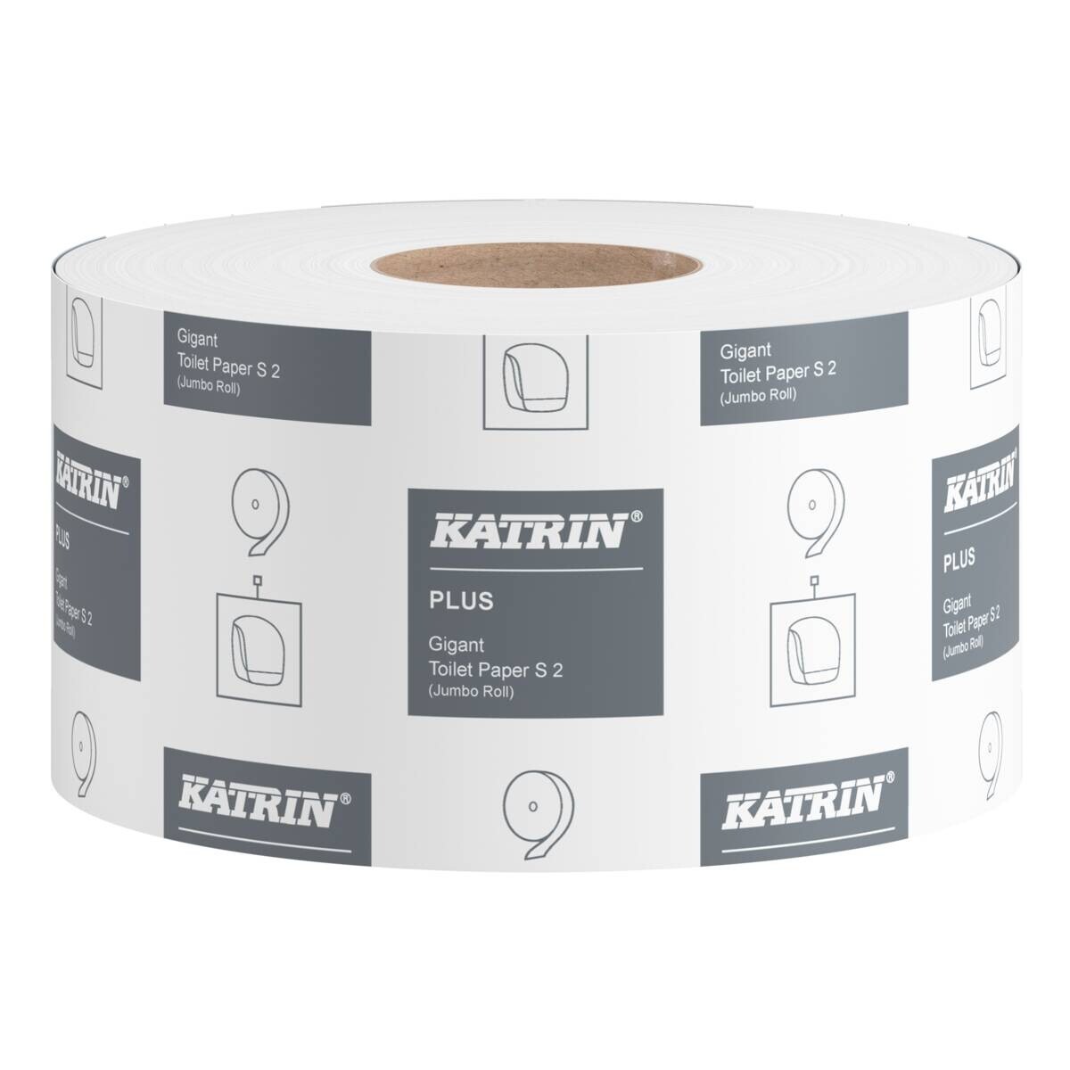 Toiletpapir, Katrin 108925, Plus, Gigant S, 2 lags, 160 meter - 12 ruller