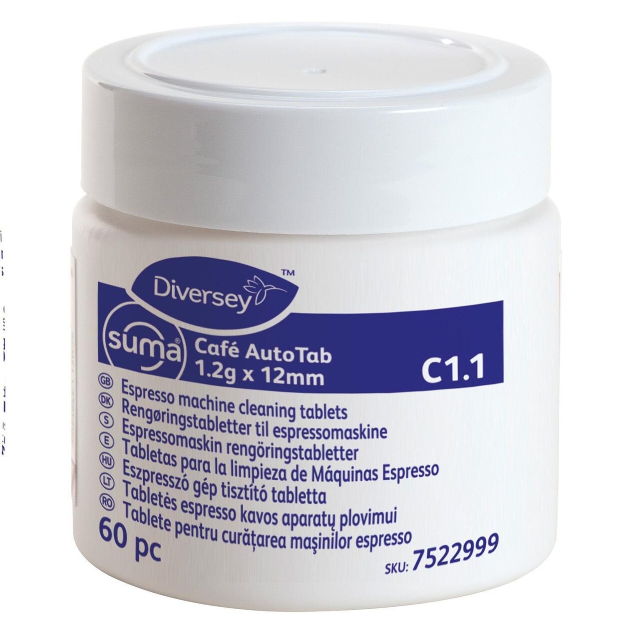 Rensemiddel Tablet Suma Café AutoTab C1.1 til Espressomaskiner - 2 ds x 60 stk x 1,2 gr/krt