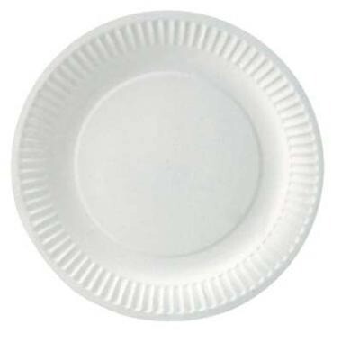 Paptallerken Catersource Ø18cm Bionedbrydelig Hvid - 10 pk x 100 stk/krt
