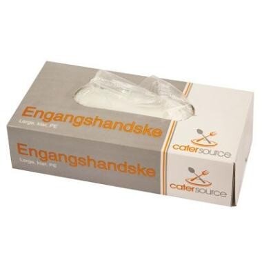 Handske Engangs Catersource str L 240x120x63 mm i boks LDPE - 450 stk/pk