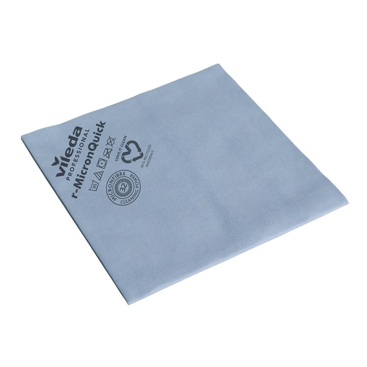 Microfiberklud r-MicronQuick 40x38cm Svanemærket blå 70% genbrugsplast - 5 stk/pk