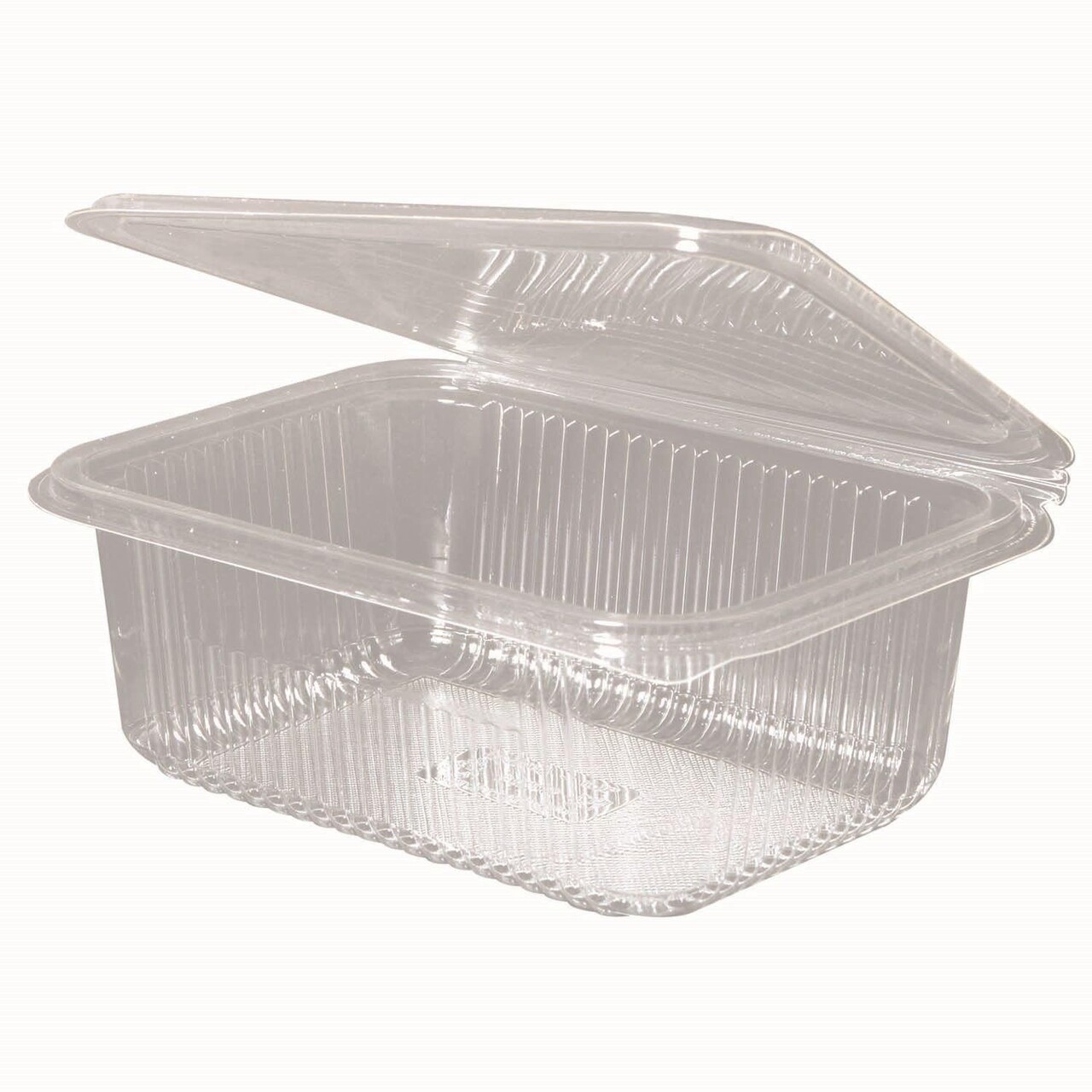 Plastbæger 1000 ml 188x143x67 mm Firkantet Hængslet låg Bionedbrydelig Klar - 8 ps x 50 stk/krt