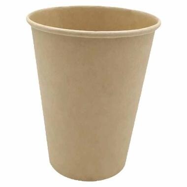 Kaffebæger Pap Ø90xH112mm 30 cl 12 oz Single Wall Brun - 20 ps x 50 stk/krt