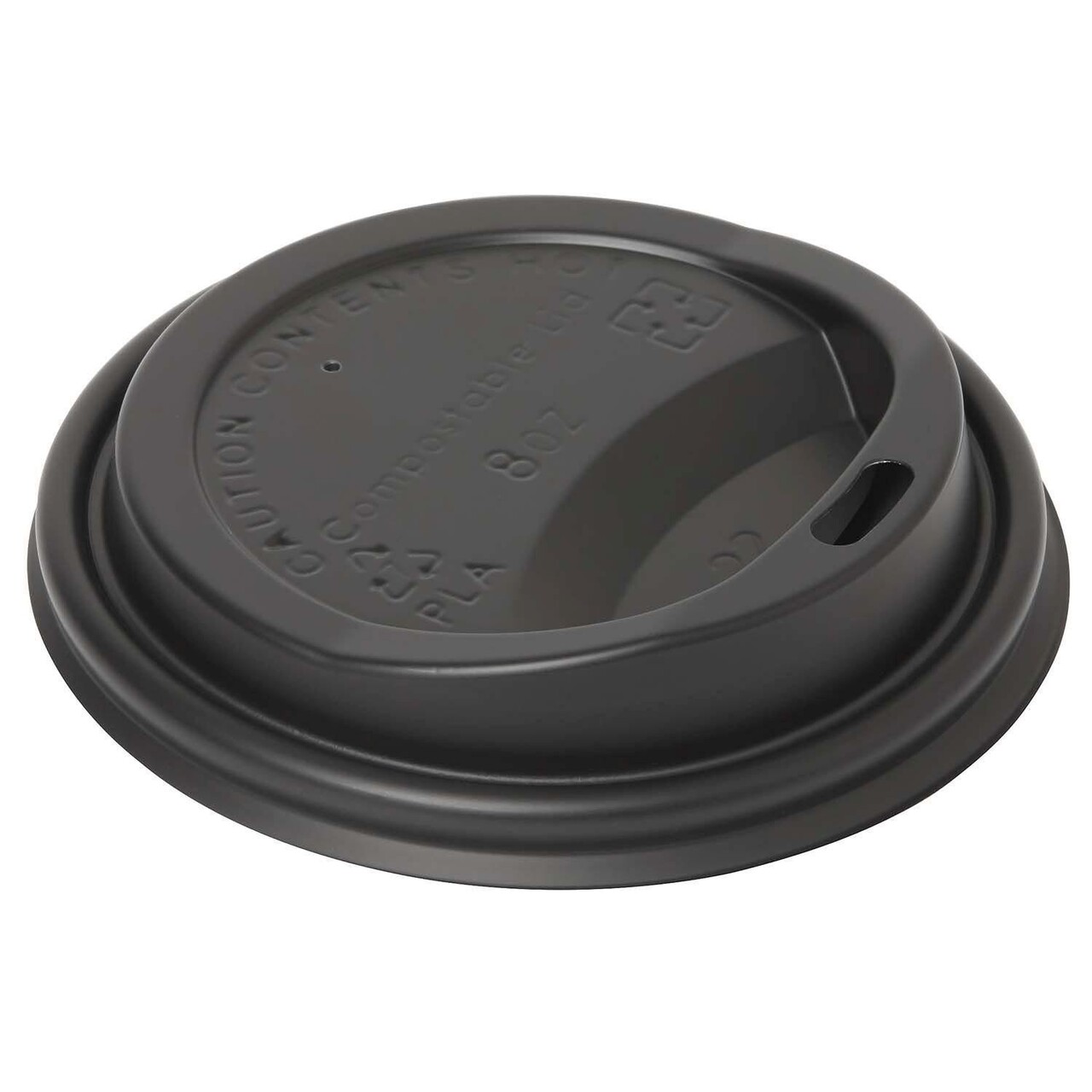 Drikkelåg CPLA Ø80xH17mm Til Kaffebæger Sort - 20 pk x 40 stk/krt