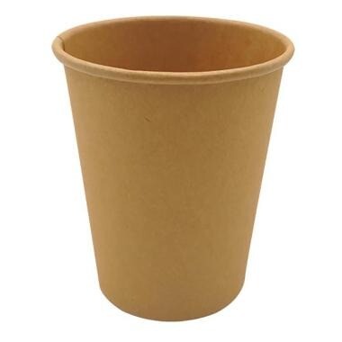 Kaffebæger Pap Ø80xH90mm 25cl 8oz Single Wall Brun - 20 ps x 50 stk/krt
