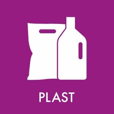 Piktogram PLAST lilla 12x12 cm