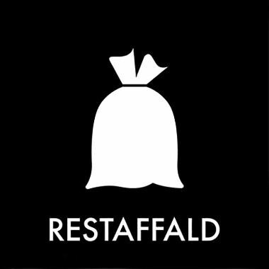 Piktogram RESTAFFALD sort 12x12 cm