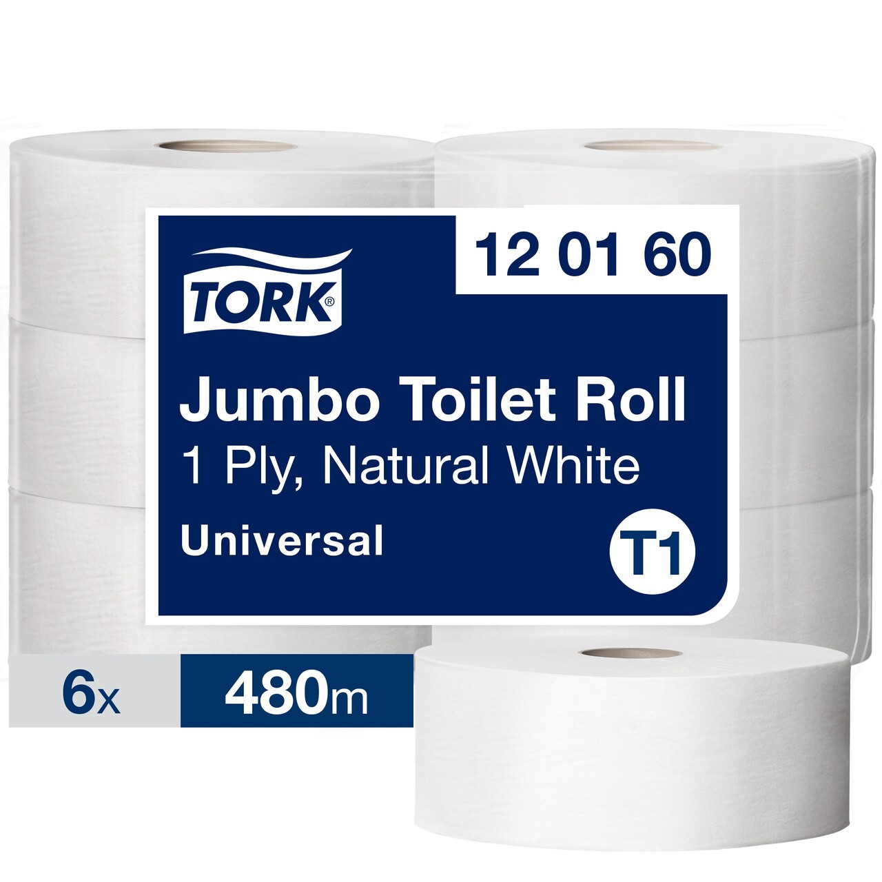 Toiletpapir Tork 120160 Jumbo T1 Universal 1-lag - 6 ruller