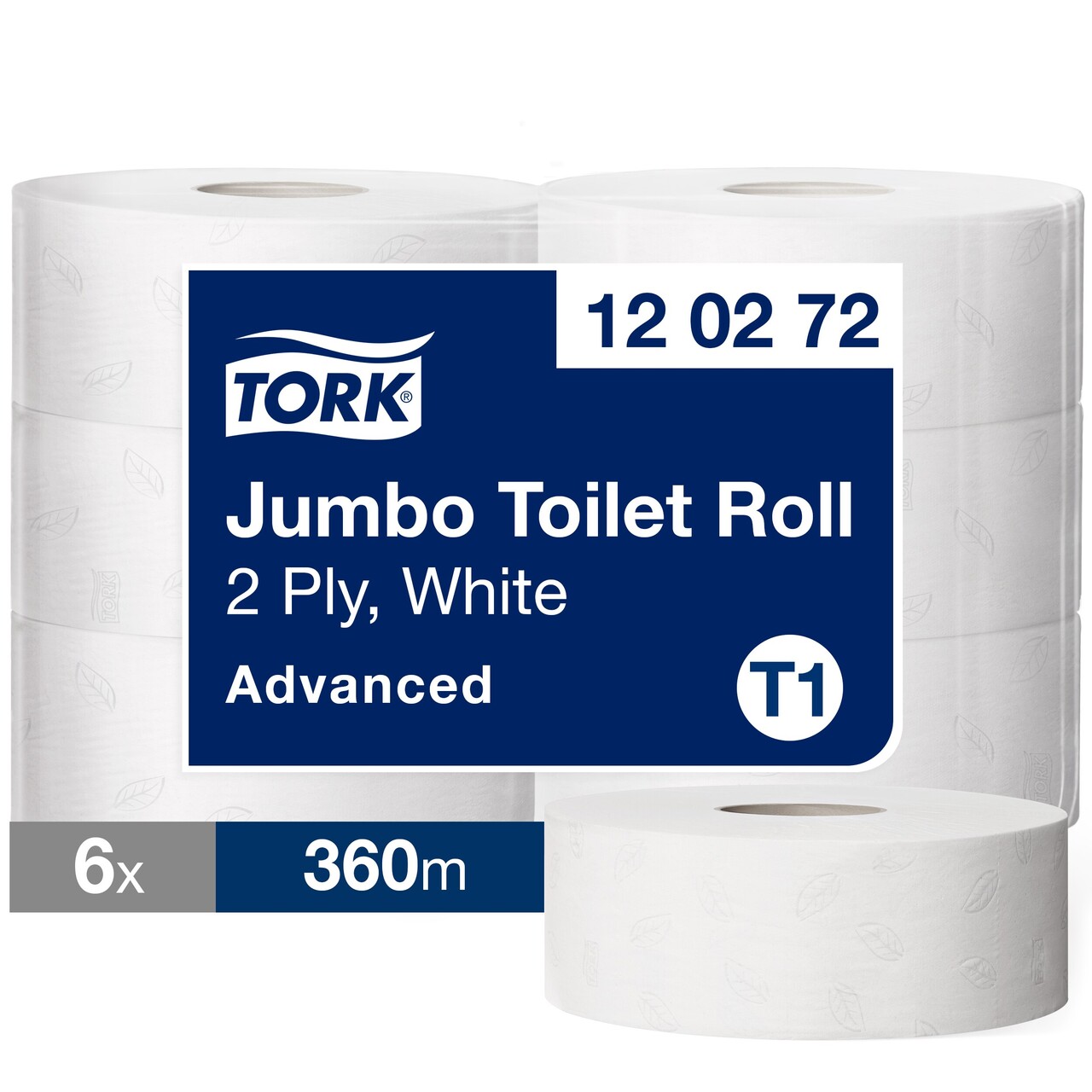 Toiletruller Tork 120272 Jumbo T1 Advanced 2-lag 360 meter - 6 ruller