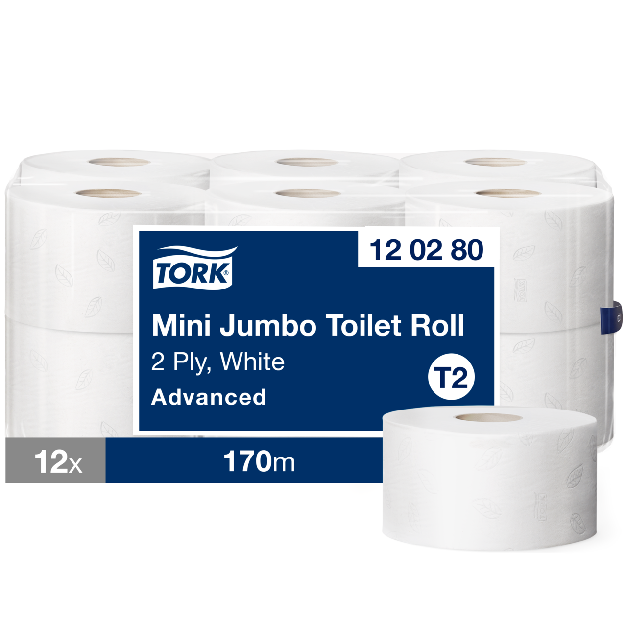 Toiletpapir Tork 120280 Jumbo Mini T2 Advanced - 12 ruller