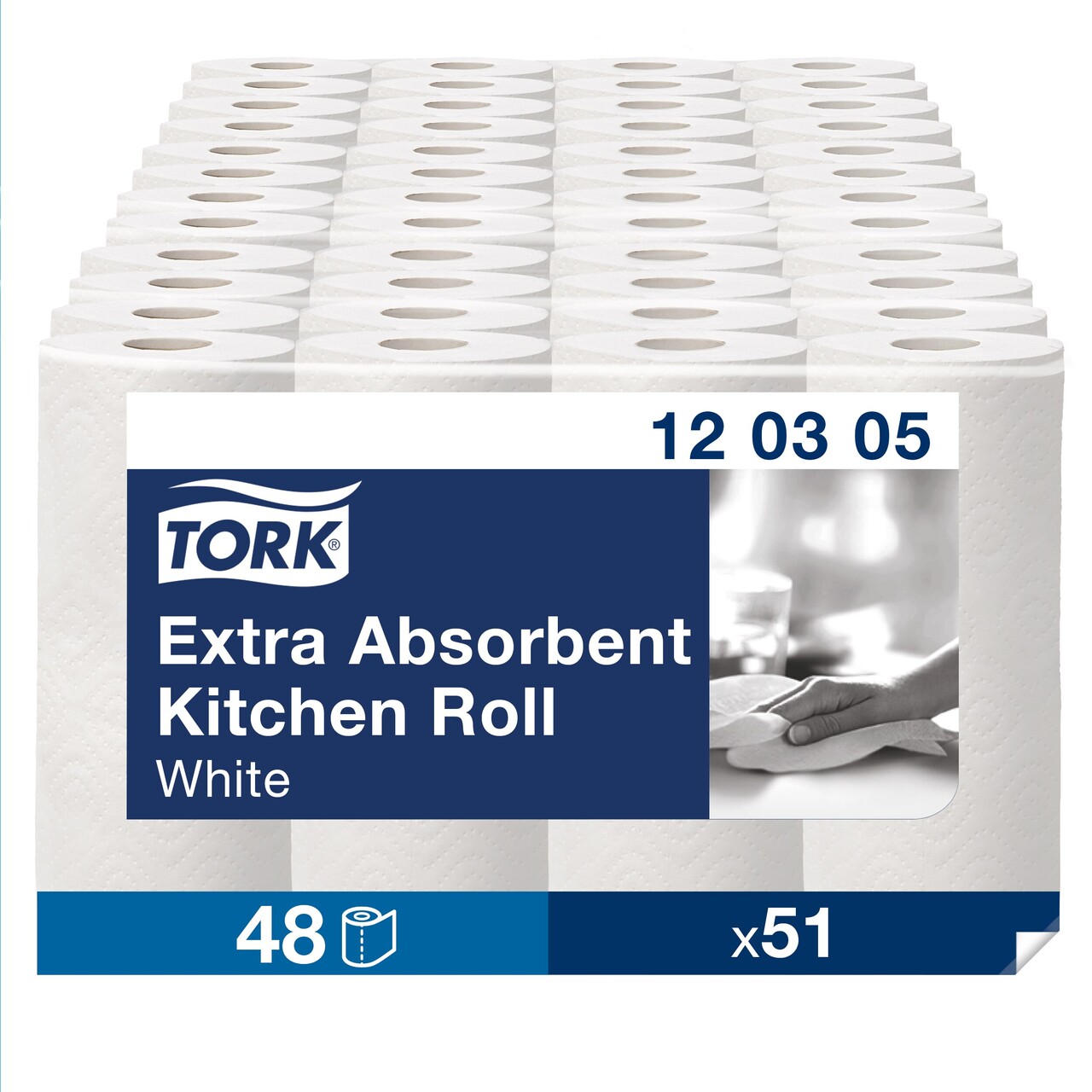 Køkkenrulle - Tork 120305 Extra K1 - 3-lags - 122 m - 48 ruller