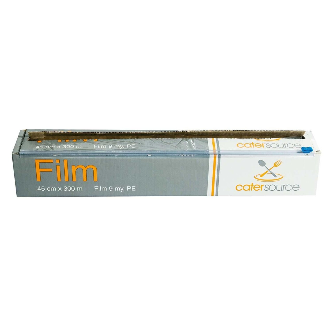 Film Catersource Uperforeret B44cmxL300m 9my PE Klar i cut-box - 6 rl/krt