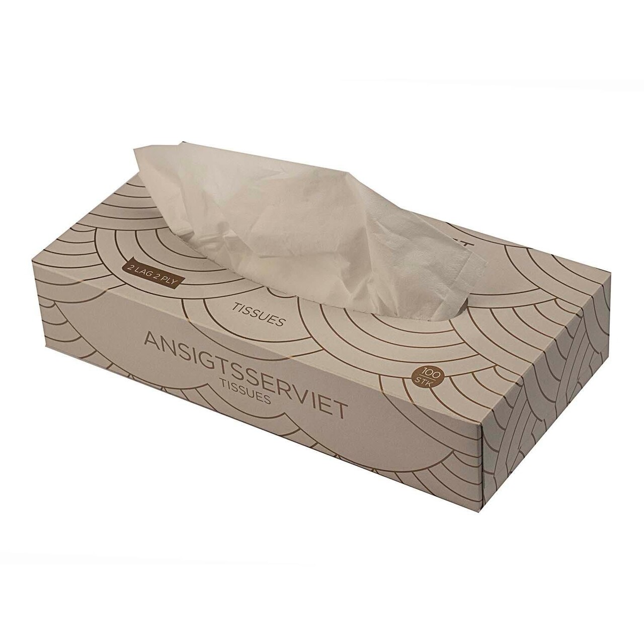 Ansigtsserviet MultiLine soft 2 lag hvid 20x21cm i pop-up æske - 40 pk x 100 stk/krt