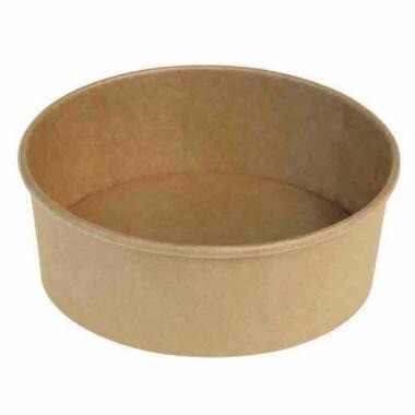 Salatskål Catersource rund 750ml Ø148mmx61mm brun kraft med PE - 6 ps x 50 stk/krt
