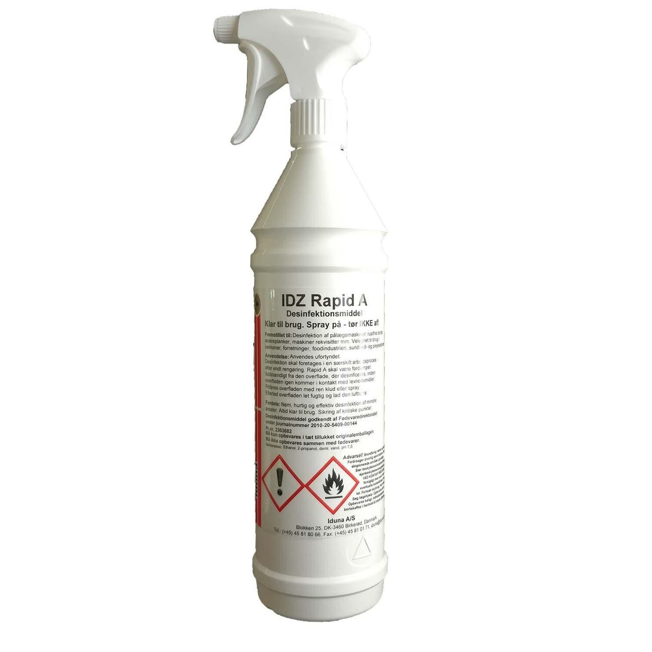 Desinfektion Iduna IDZ Rapid A klar-til-brug med sprayer Fødevaregodkendt 1 ltr - 6 fl x 1 ltr/krt