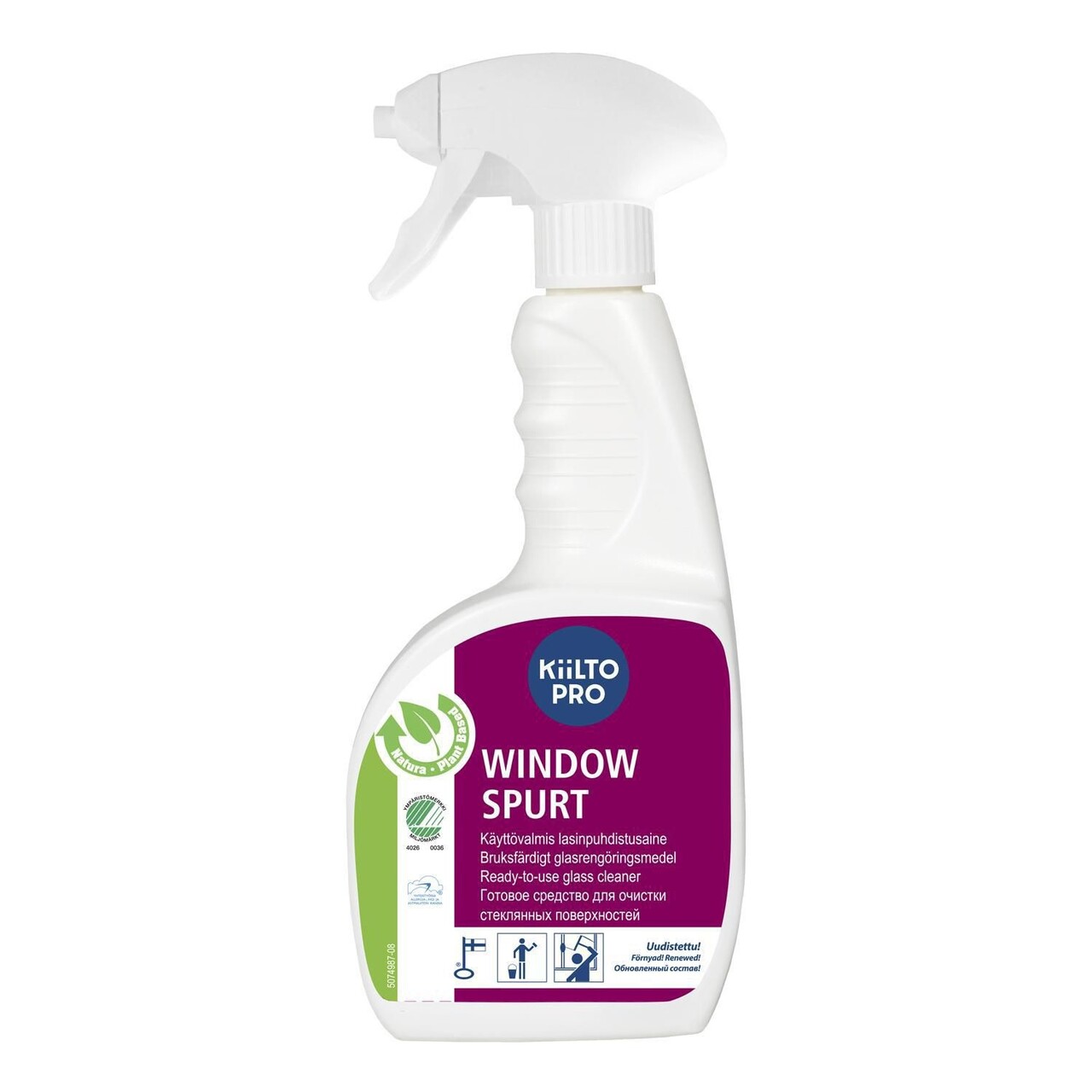 Glasrens Kiilto Natura Window Spurt Svanemærket klar-til-brug m spray 750 ml - 6 fl x 750 ml/krt