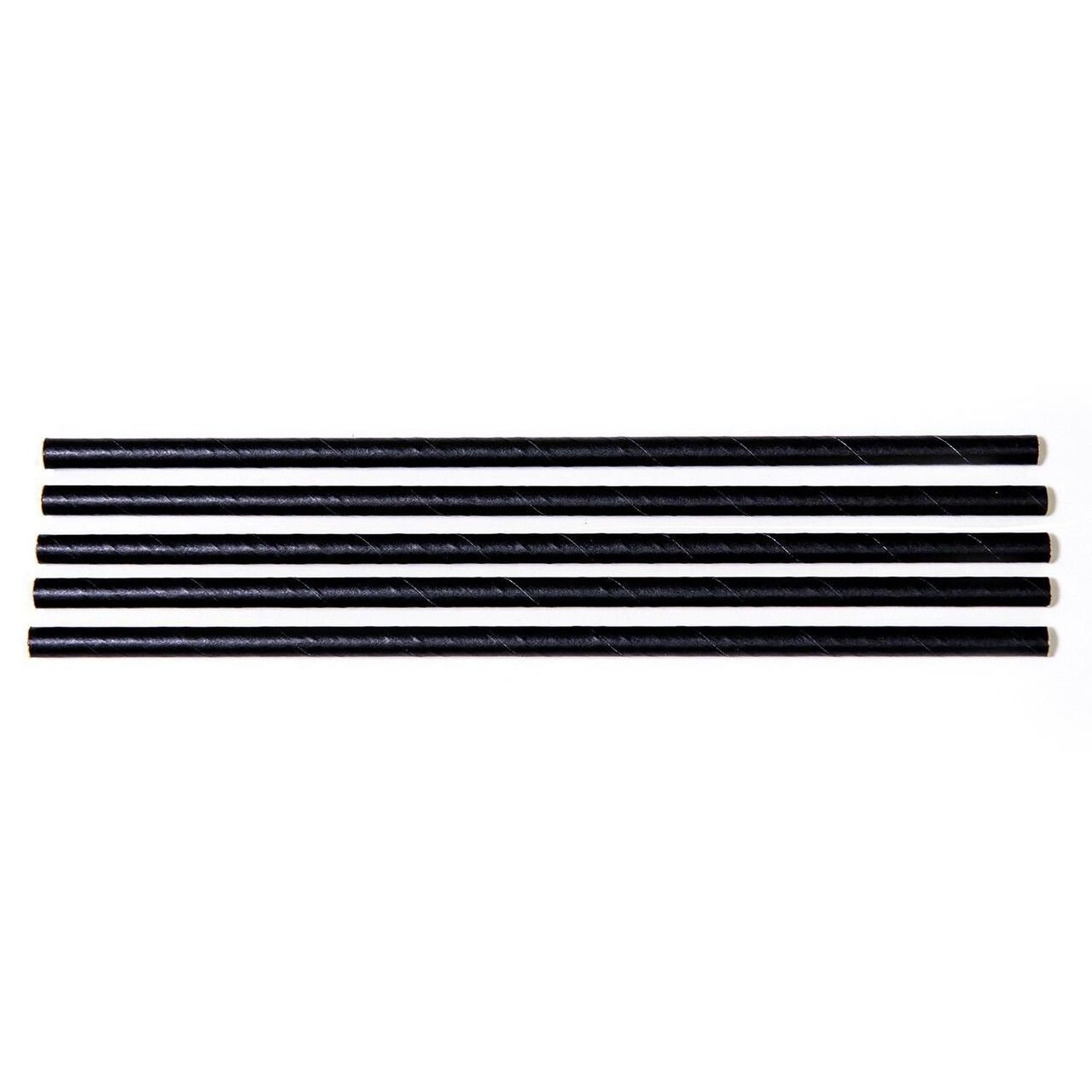 Sugerør Ø5x125 mm uden knæk Bionedbrydelig Papir Sort - 250 stk/ps