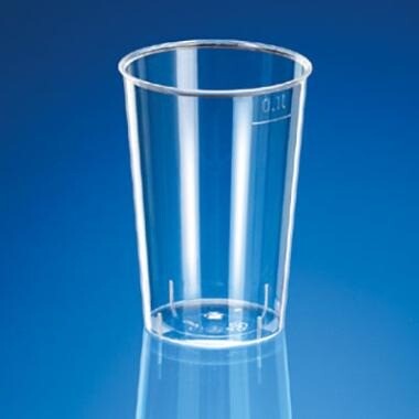 Plastglas 10 cl 75 mm Ø55 mm PS Klar - 35 ps x 40 stk/krt