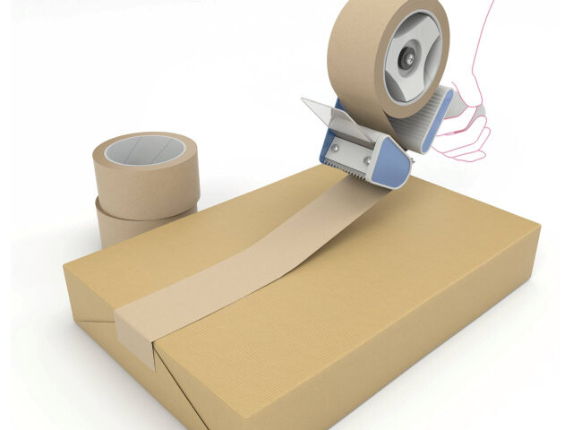 Pakketape brun papirtape 48mmx50m - 36 stk