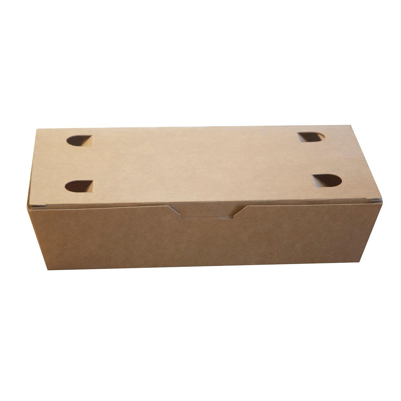 Pølseæske Lille L200xB100xH50mm Pap med låg Brun/Hvid - 2 ps x 100 stk/krt